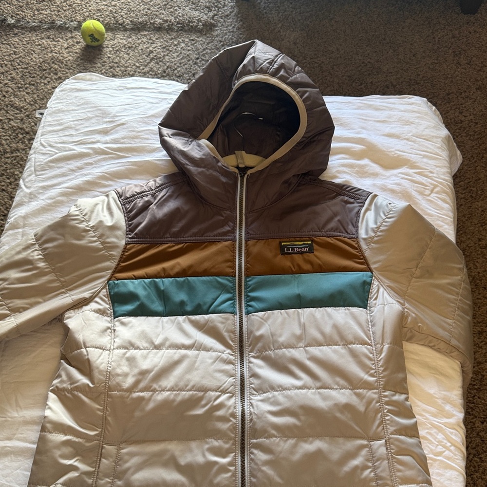 L.L. Bean Multicolor Hooded Puffer Jacket